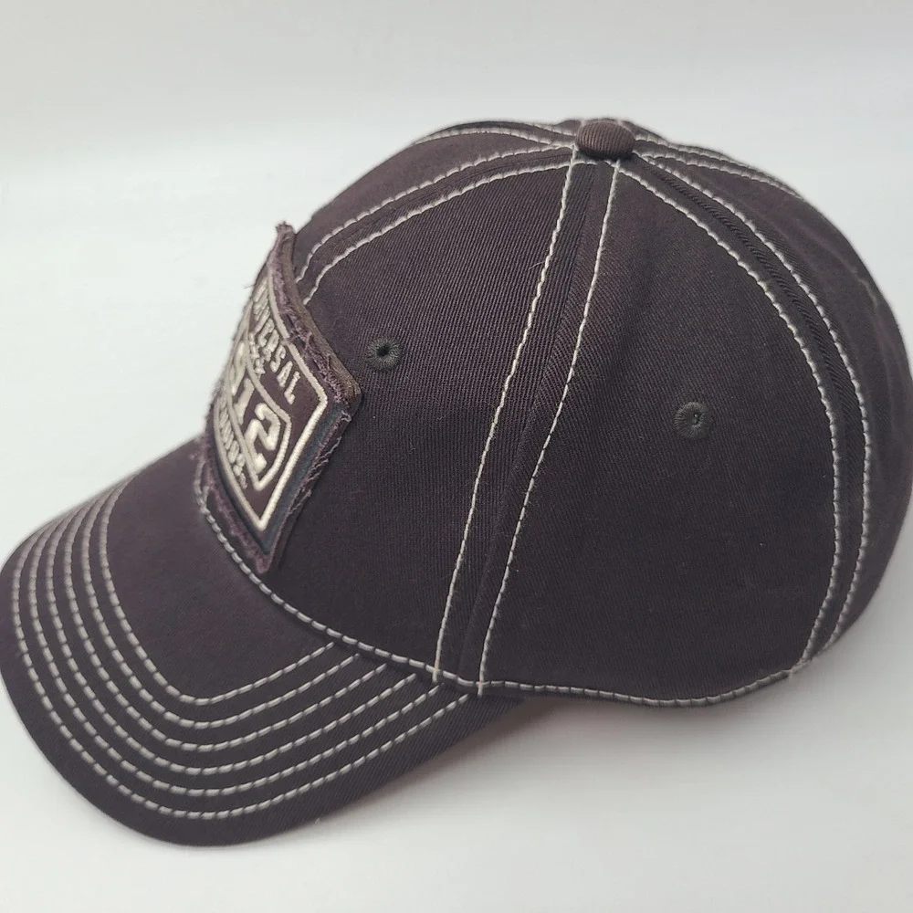 Universal Studios Hat Adjustable Brown Distressed Patch 1912 Logo Casual Men